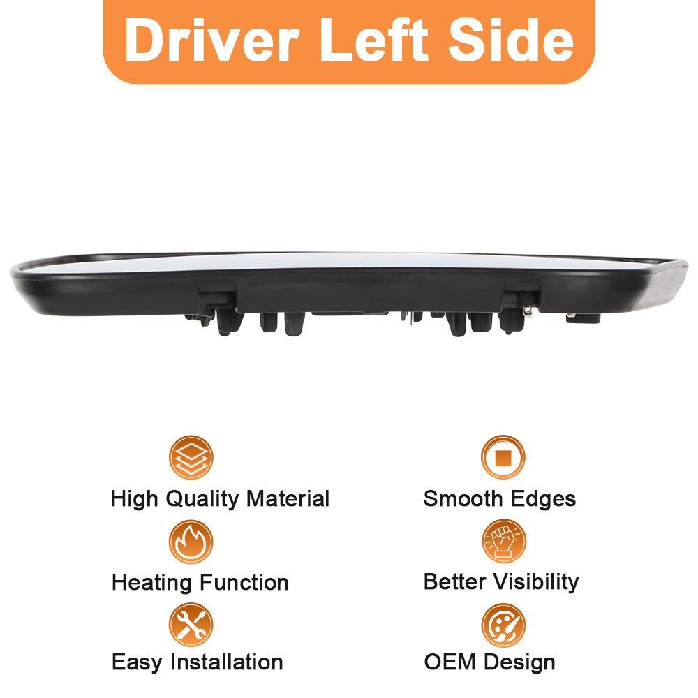 Side Heated Mirror Glass Replacement for Nissan Altima Sentra 2013-2018 with Rear Holder 963663TH0A 963653TH0A