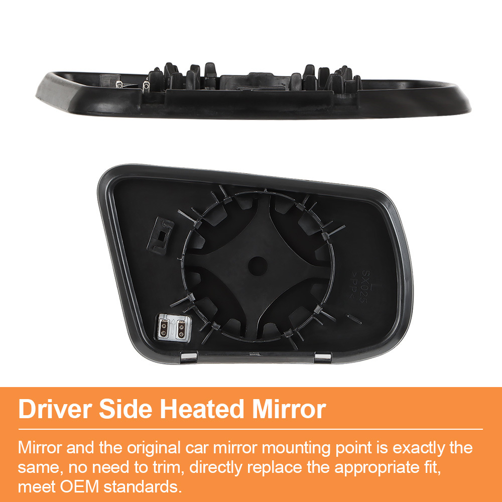 Side Heated Mirror Glass Replacement for Nissan Altima Sentra 2013-2018 with Rear Holder 963663TH0A 963653TH0A