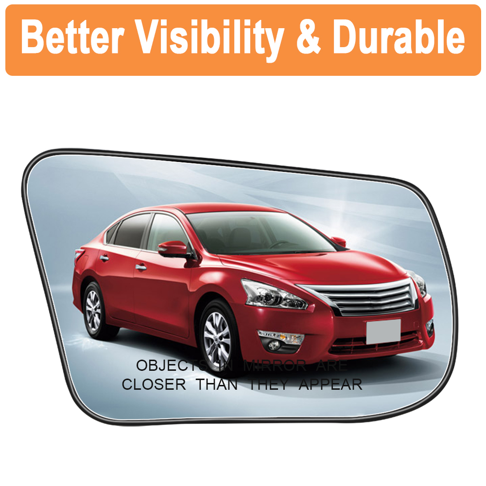 Side Heated Mirror Glass Replacement for Nissan Altima Sentra 2013-2018 with Rear Holder 963663TH0A 963653TH0A
