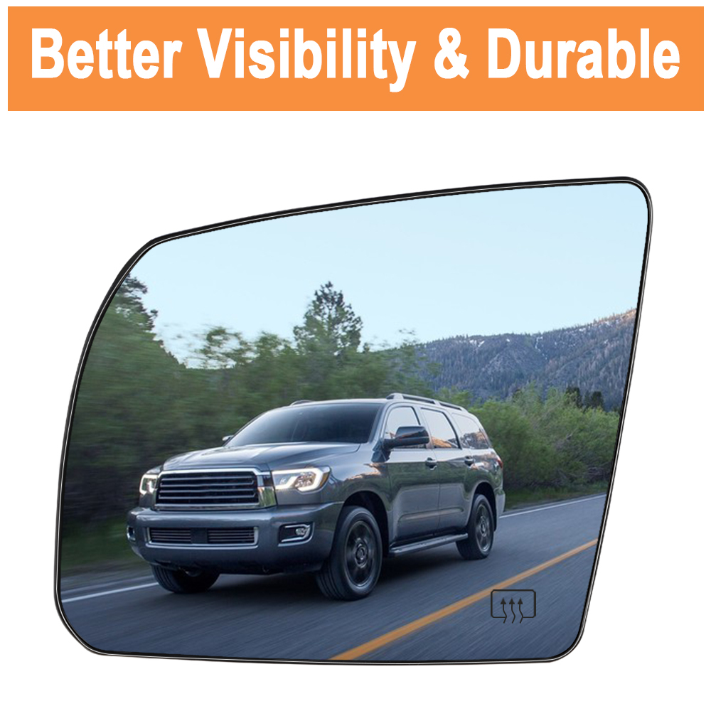 Side Heated Mirror Glass Replacement for Toyota Tundra 2007-2020 Toyota Sequoia 2008-2017 87906-0C020  87903-0C020