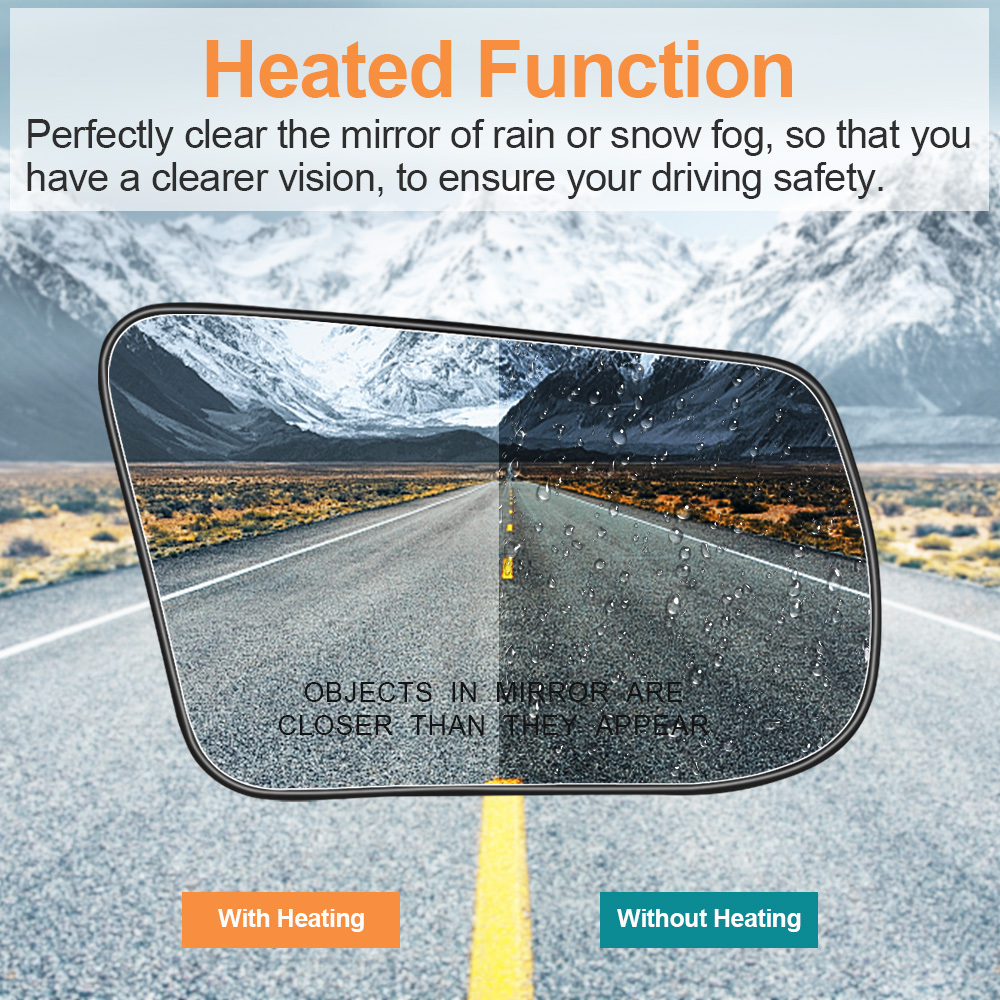 Side Heated Mirror Glass Replacement for Nissan Altima Sentra 2013-2018 with Rear Holder 963663TH0A 963653TH0A