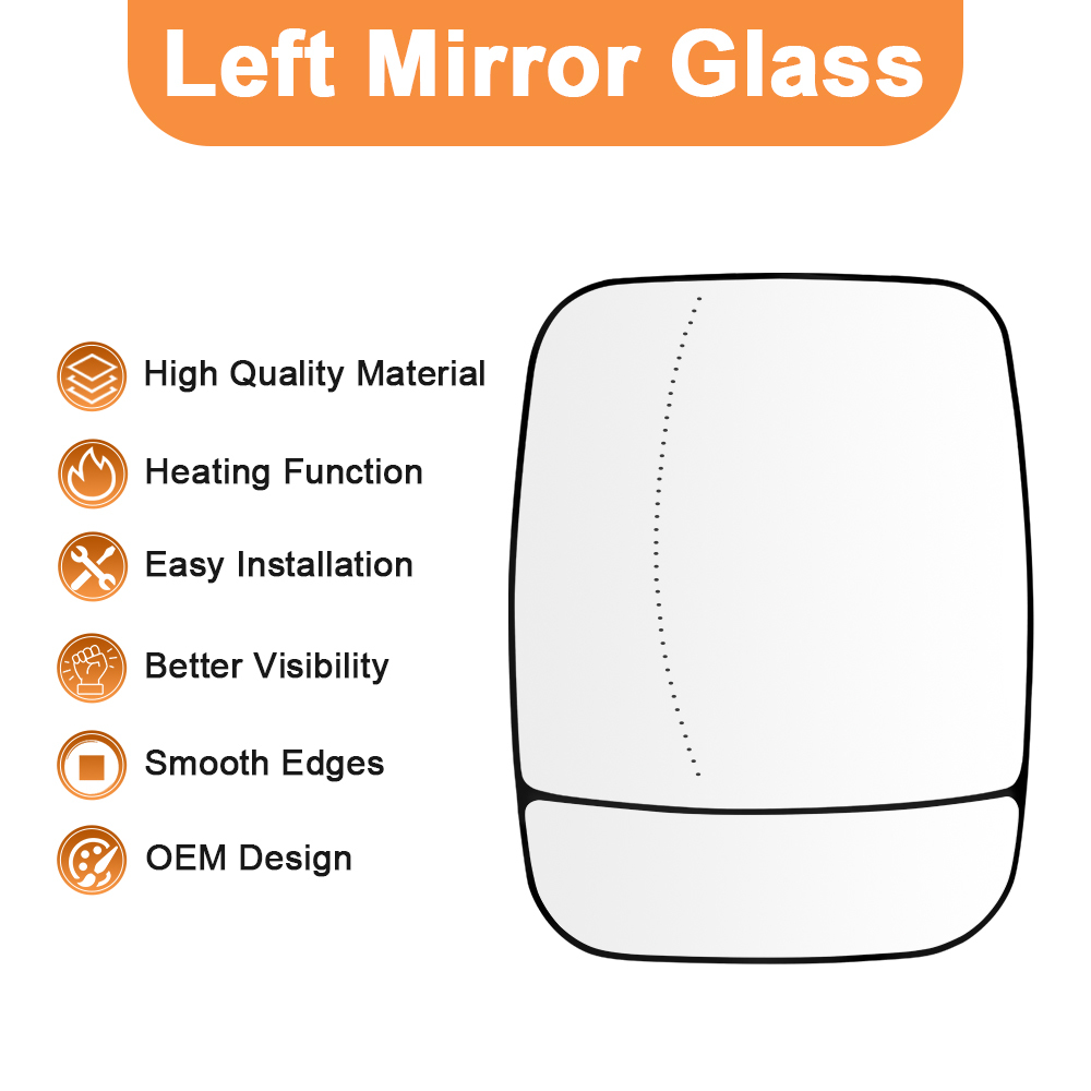 Wing Mirror Glass Heated Side for Renault Trafic Vauxhall Vivaro B 2014-2019 Nissan NV300 Fiat Talento 2016-2019 963666705R 963651588R