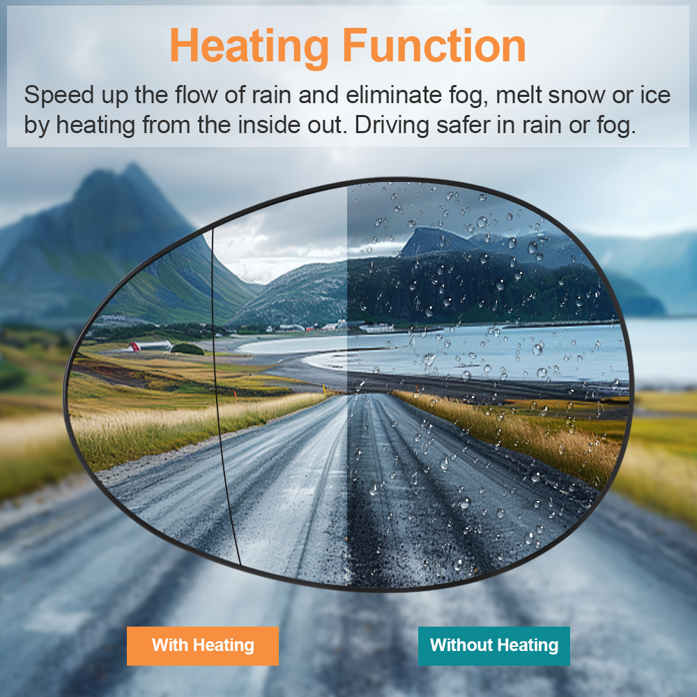 Wing Mirror Glass Heated Replacement Side for Mini Cooper R55 R56 R57 R58 R59 R60 R61 51162755625/51162755626