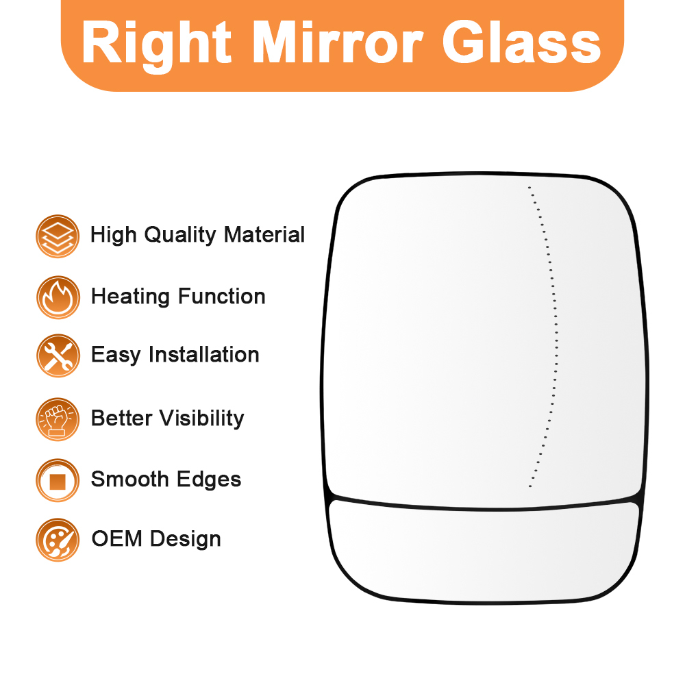 Wing Mirror Glass Heated Side for Renault Trafic Vauxhall Vivaro B 2014-2019 Nissan NV300 Fiat Talento 2016-2019 963666705R 963651588R