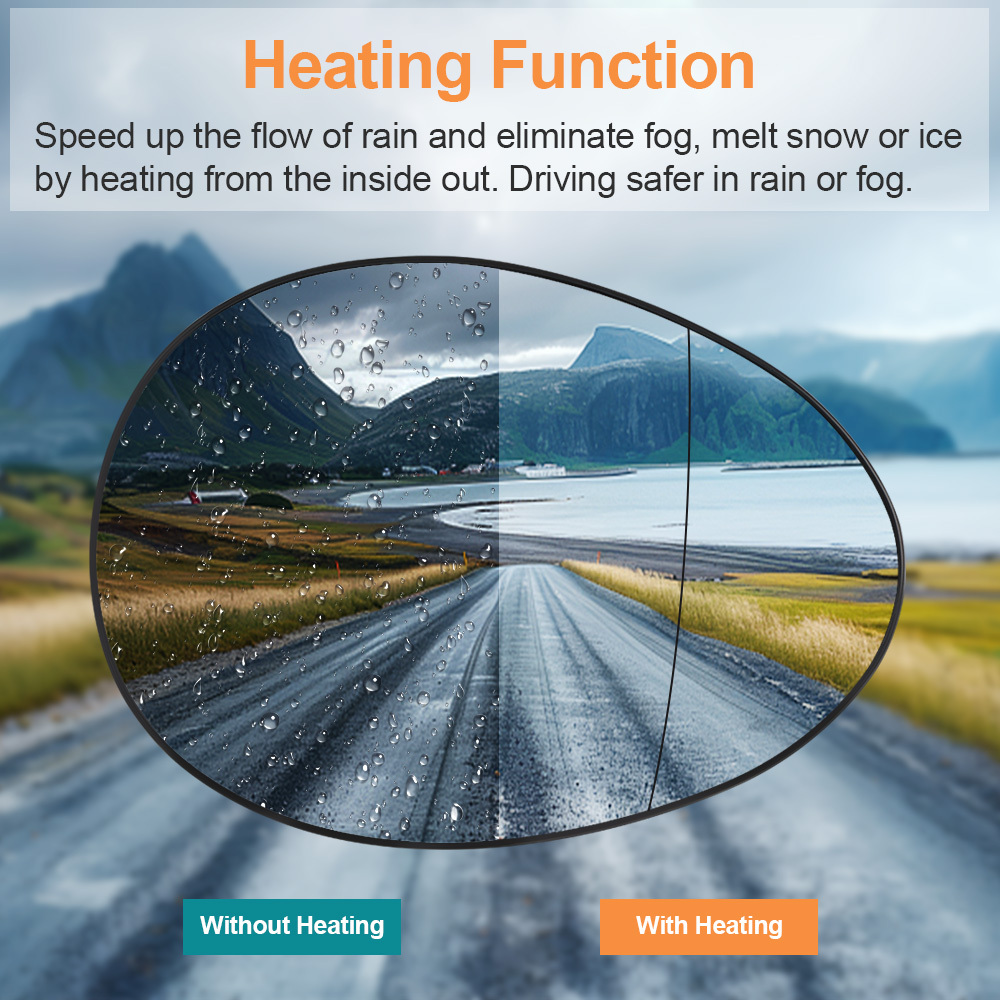 Wing Mirror Glass Heated Replacement Side for Mini Cooper R55 R56 R57 R58 R59 R60 R61 51162755625/51162755626