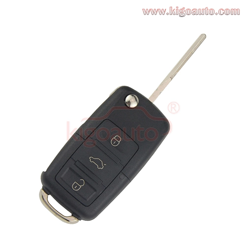 P/N 1KO 959 753 N flip key HU66 3 button 434Mhz Remote key for VW Skoda Passat Golf Bora Jetta 1K0959753N