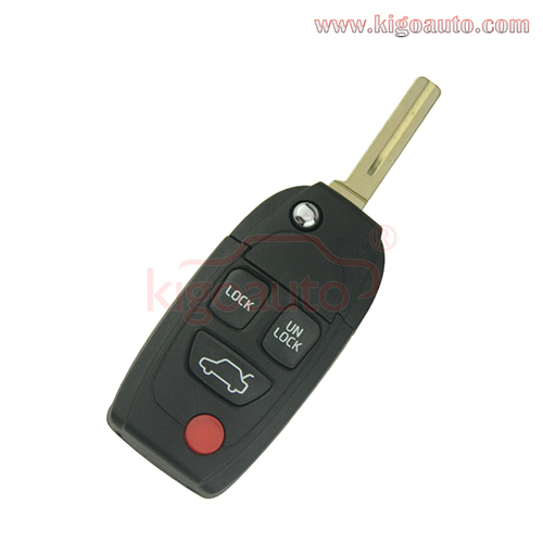 Refit flip remote key shell 4 button for Volvo S40 V70 C70