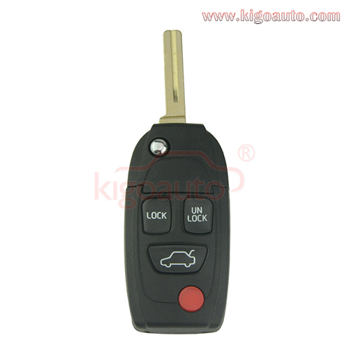 Refit flip remote key shell 4 button for Volvo S40 V70 C70