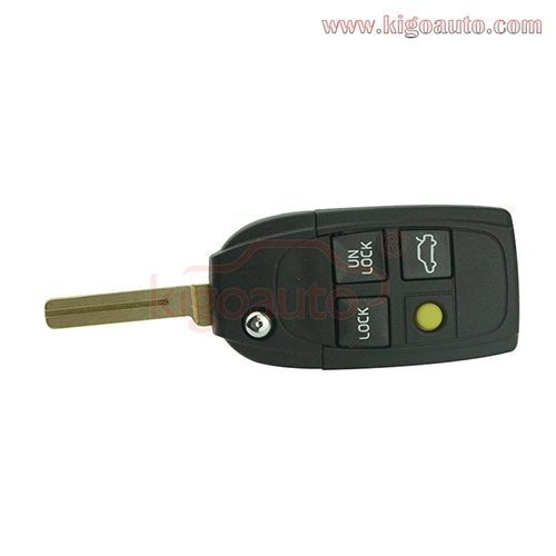 Refit flip remote key shell 4 button for Volvo S40 S60 S80 V40 V70 XC90