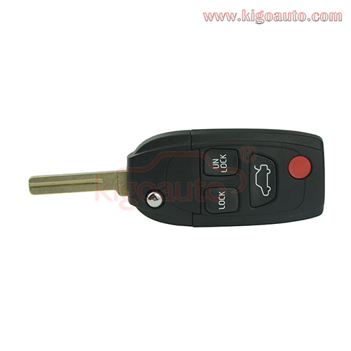 Refit flip remote key shell 4 button for Volvo S40 V70 C70