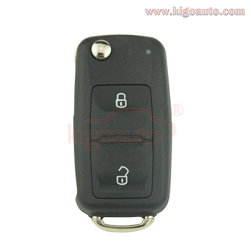 5K0 837 202 AD Remote key shell 2 button HU66 blade with Pin hole for ...