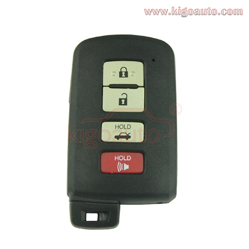 Smart key case 4 button for Toyota Silver pad