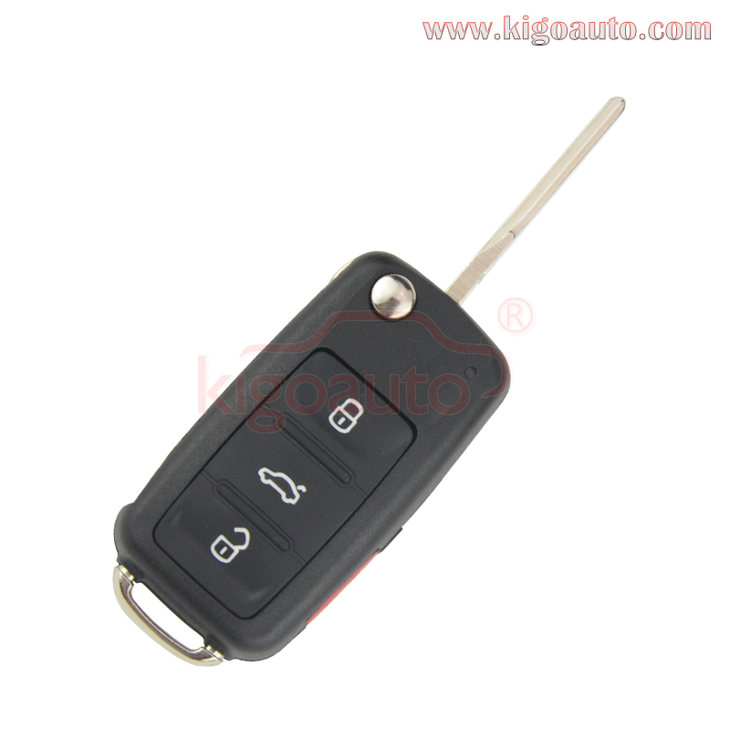 PN 5K0837202AE remote key 315Mhz ID48 chip 3 button with panic HU66 blade for VW Beetle CC Eos Golf GTI Jetta Passat Tiguan 2012-2016 FCC NBG010180T