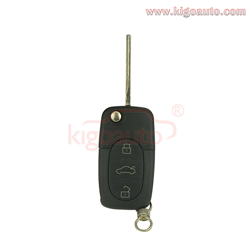 Flip key shell 3 button for Audi A2 A3 A4 A6 A8 TT fob case