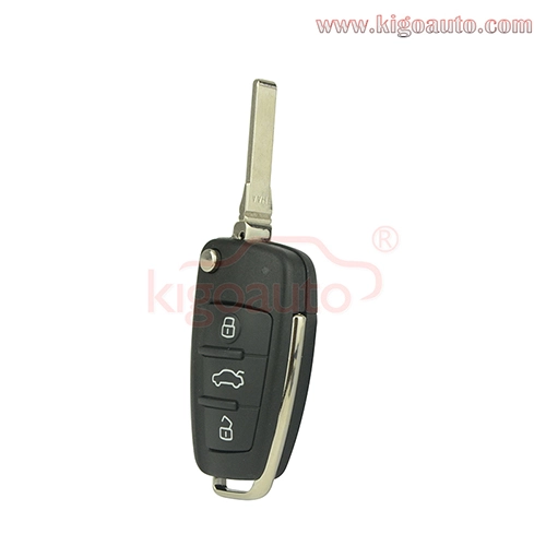 PN 4F0 837 202 M flip remote key 3 button 434Mhz 315Mhz ID8E chip for Audi A6 Q7 2007 2008 2009 2010 4F0837202M