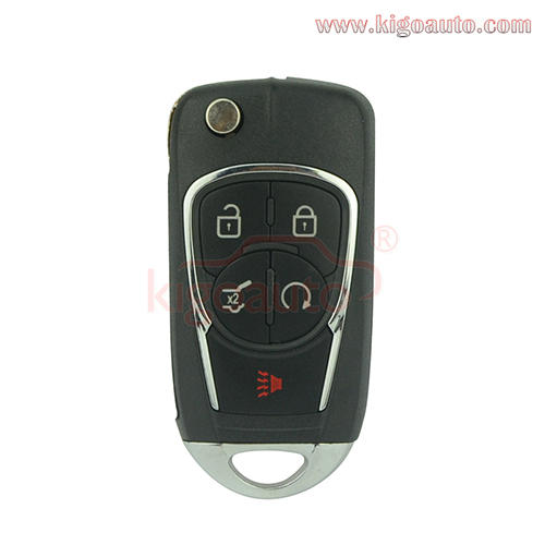 Refit key shell 4 button with panic for Chevrolet Buick flip key case