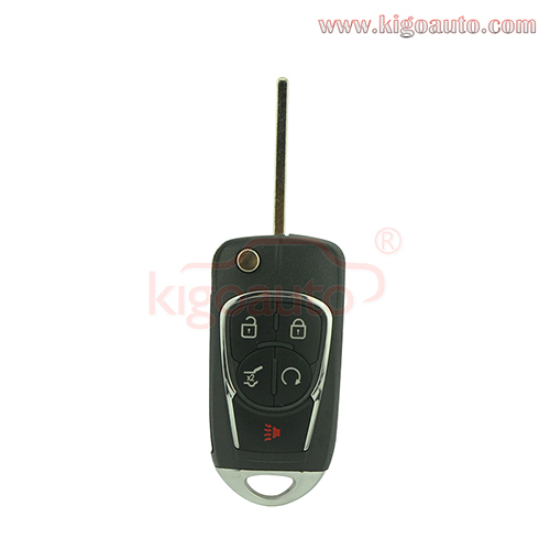 Refit key shell 4 button with panic for Chevrolet Buick flip key case