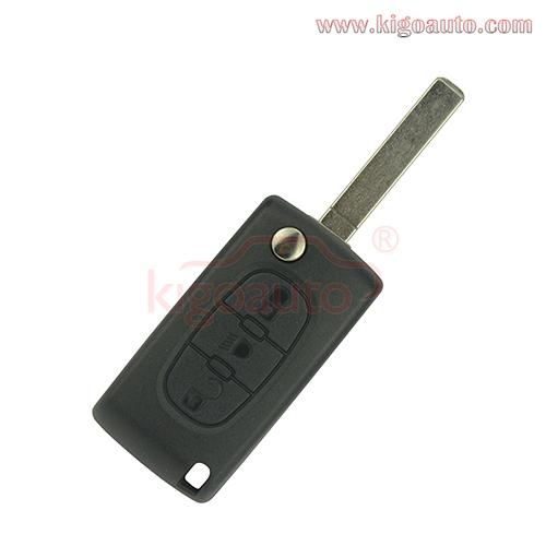 CE0523 Flip remote key 3 button middle light VA2 blade 434Mhz PCF7941 ASK for Peugeot 107 207 307 308 407 607 Citroen C2 C3 C4 C5 C6 C8