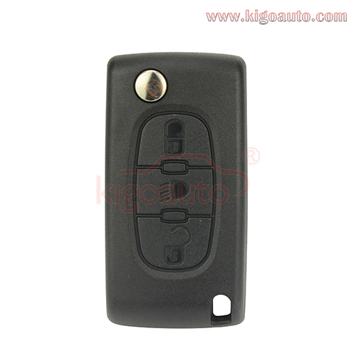 CE0523 Flip remote key 3 button middle light VA2 blade 434Mhz PCF7941 ASK for Peugeot 107 207 307 308 407 607 Citroen C2 C3 C4 C5 C6 C8