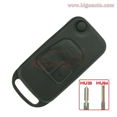 1Pack of 15pcs Filp key shell 3 button HU64/HU39 blade for Mercedes Benz ML320 C230 S500 E420 SL500 300SL 600SEL 600SEC 1993-2003