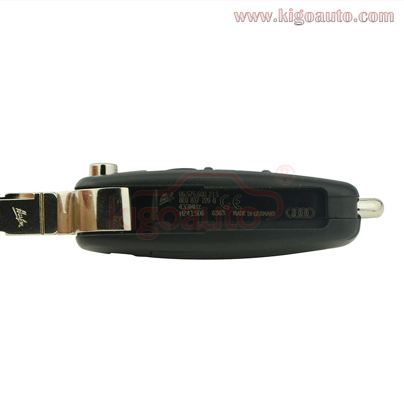 PN 8E0 837 220Q flip remote key 3 button 434Mhz for Audi A4 Quattro A6 Quattro 2009 2010 2011