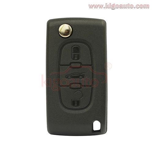 CE0536 Flip key shell 3 button middle trunk VA2/HU83 blade for Peugeot 107 207 307 308 407 607 Citroen C2 C3 C4 C5 C6 C8