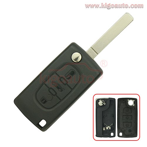 CE0536 Flip key shell 3 button middle trunk VA2/HU83 blade for