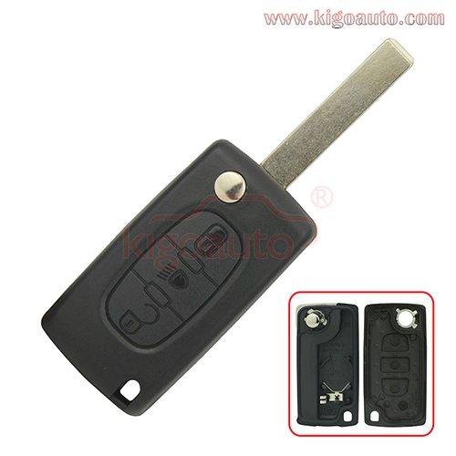 CE0536 flip key shell 3 button middle light VA2/HU83 blade for Peugeot 107 207 307 308 407 607 Citroen C2 C3 C4 C5 C6 C8
