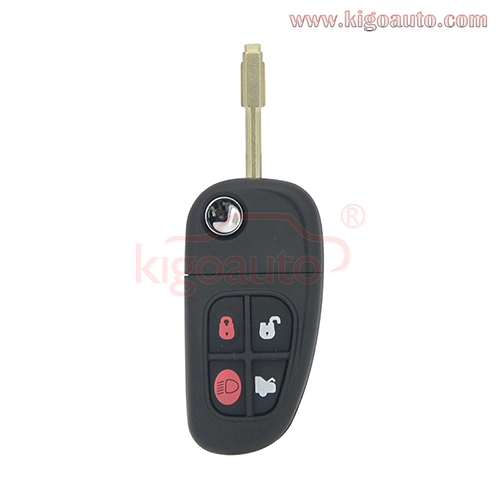 FCC NHVWB1U241 Flip remote key shell 4 button FO21 blade for Jaguar X S XJ XK TYPE 2002 2003 2004 2005 2006 2007 2008