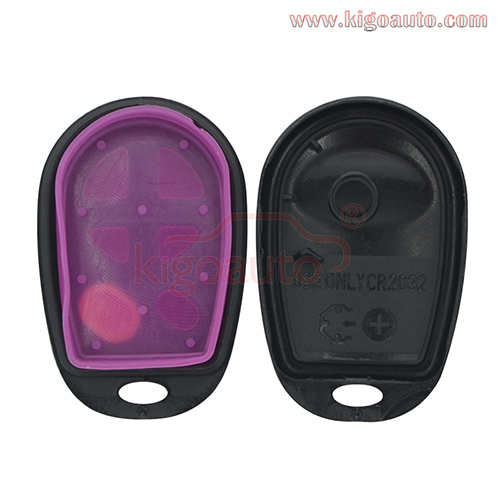 FCC GQ43VT20T Remote fob case 6 button for Toyota Sienna 2005-2009 PN 89742-AE050