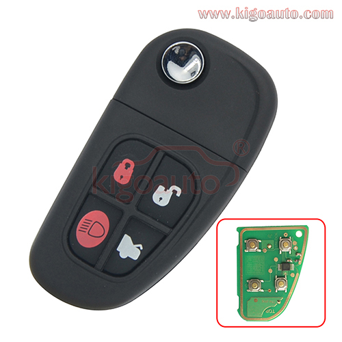 FCC NHVWB1U241 flip key 4 button 315mhz 434mhz FO21 for Jaguar X S XJ XK TYPE 2002 2003 2004 2005 2006 2007 2008 1X43-15K801-BD