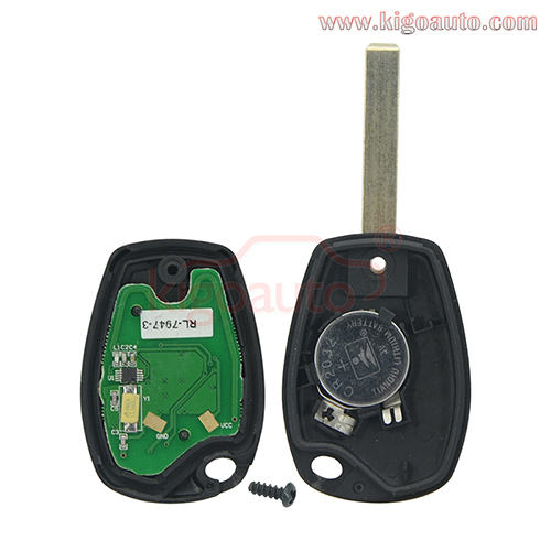 Remote key 3 button 434mhz VA6 blade PCF7947AT ASK for Renault Clio Kangoo Modus Master Twingo 2006-2012