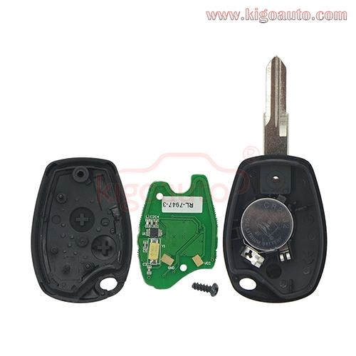 Remote key 2 button VAC102 blade 434Mhz PCF7946/PCF7947 ASK for Renault Clio Modus Kangoo 2006-2012