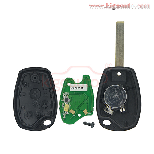 Remote key 3 button 434mhz VA6 blade PCF7947AT ASK for Renault Clio Kangoo Modus Master Twingo 2006-2012