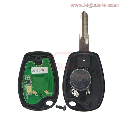 Remote key 2 button VAC102 blade 434Mhz PCF7946/PCF7947 ASK for Renault Clio Modus Kangoo 2006-2012