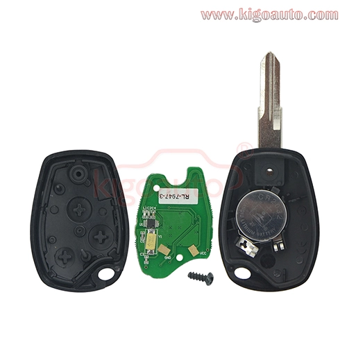 Remote key VAC102 blade 3 button 434Mhz PCF7947 ASK for Renault Clio Modus Kangoo 2006-2012