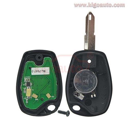 Remote key 2 button NE72 blade 434Mhz PCF7946/PCF7947 ASK for Renault Clio III Kangoo II Master Modus 2006-2010