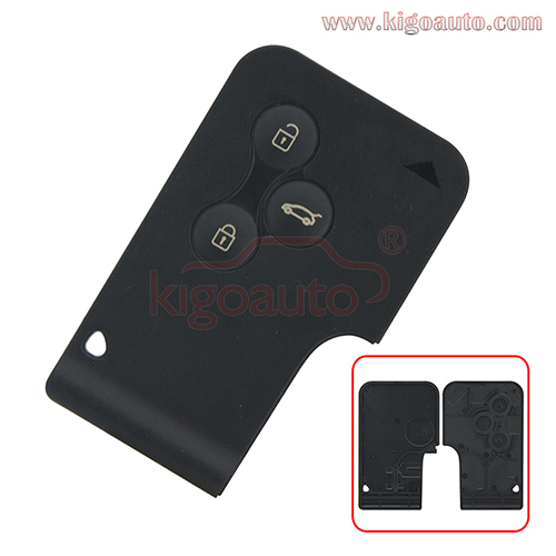 Smart key card case shell 3 button for Renault Megane II Megane 2 Scenic II Grand Scenic II 2003 2004 2005 2006 2007 2008