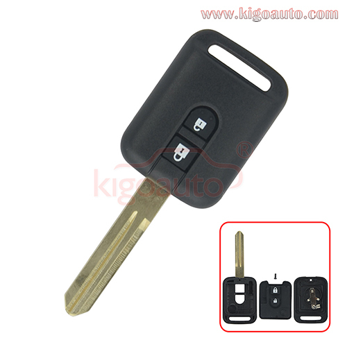 Remote key shell 2 button NSN14 for Nissan Micra Navara Almera Qashqai Patrol X-trail 2006-2012