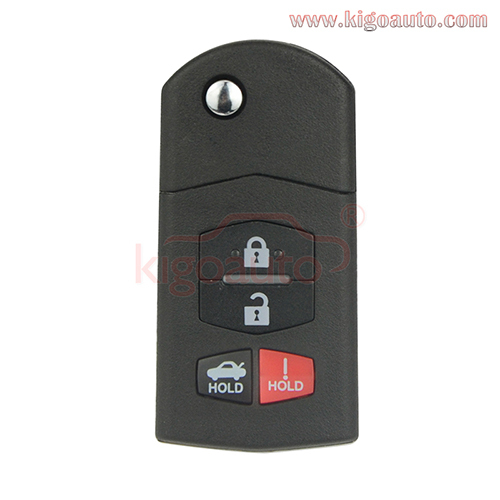 FCC SKE12501 Flip key shell 4 button for Mazda 3 6 MX-5 Miata 2006-2015 remote key case