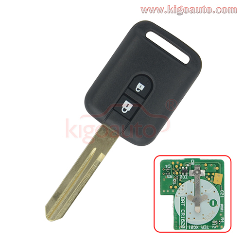 Remote key 2 button 315Mhz for Nissan Micra Navara Almera Qashqai Patrol X-trail