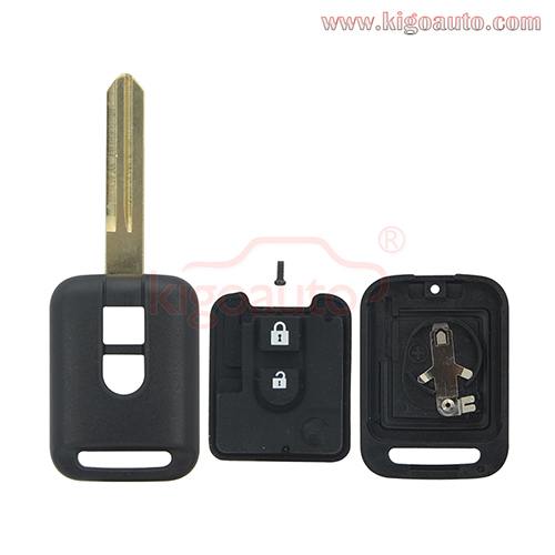 Remote key shell 2 button NSN14 for Nissan Micra Navara Almera Qashqai Patrol X-trail 2006-2012