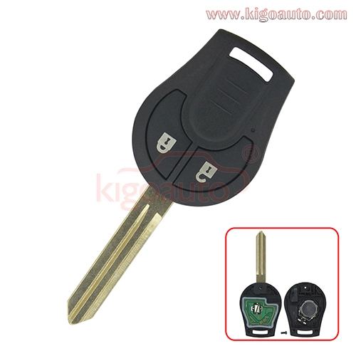 FCC CWTWB1U761 Remote key 2 button 434Mhz ID46 chip for Nissan Micra Juke Note