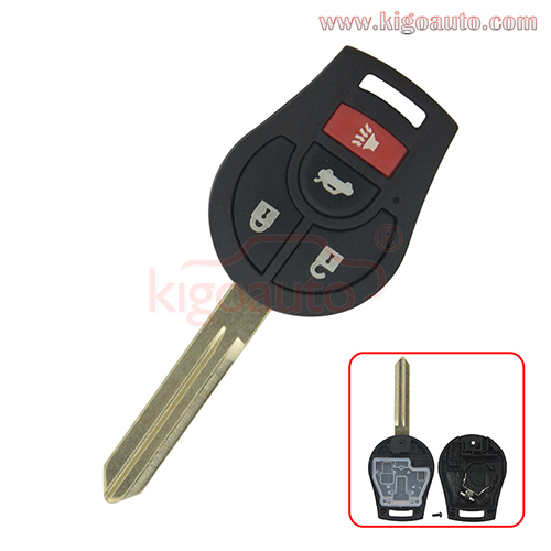 Remote key shell 3 button with panic for Nissan VERSA CUBE JUKE ROGUE SENTRA