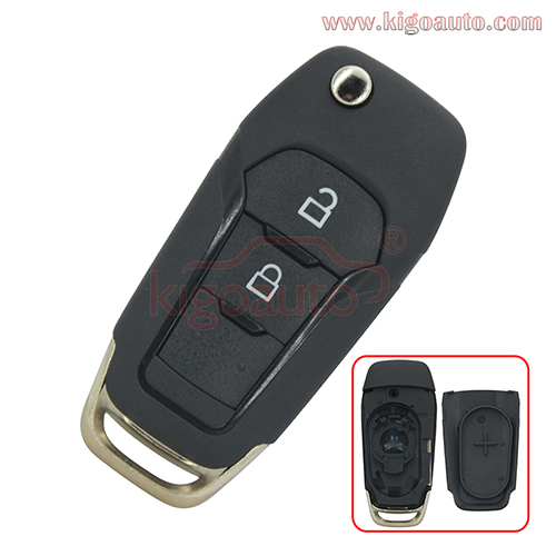 Flip key shell 2 button with Uncut HU101 blade for Ford Ranger Ecosport ...