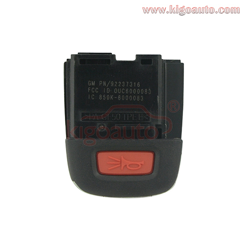 Remote key shell 4 button with panic for pontiac