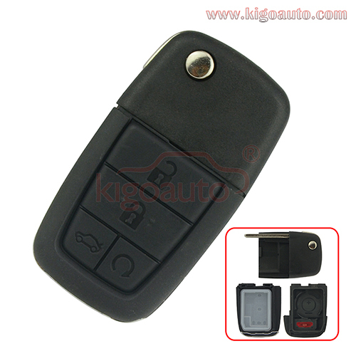 Flip key shell 4 button with panic for Pontiac