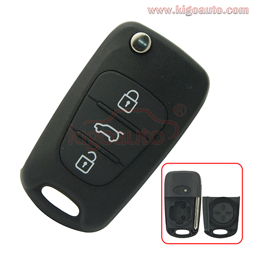 Flip key shell 3 button for Hyundai i20 i30 i35 iX20 iX35 Elantra 2008 2009
