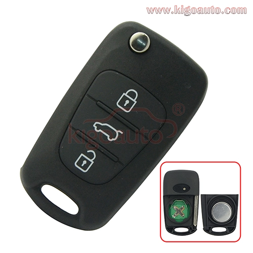 HA-T005 CE0678 Flip remote key 3 button 434Mhz for Hyundai i20 i30 Kia K5 K2