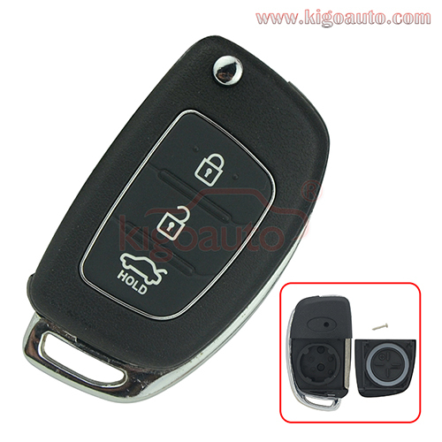 Flip remote key shell for Hyundai i20 i30 3 button